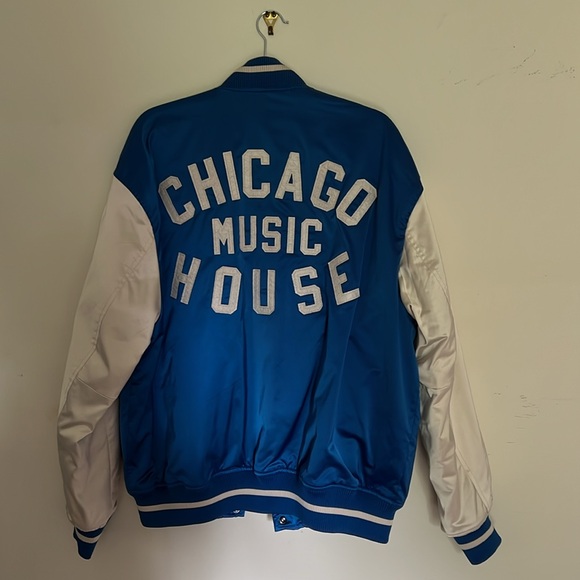 H&M Oversized Fit Satin Baseball Jacket Chicago Music House - Picture 3 of 4